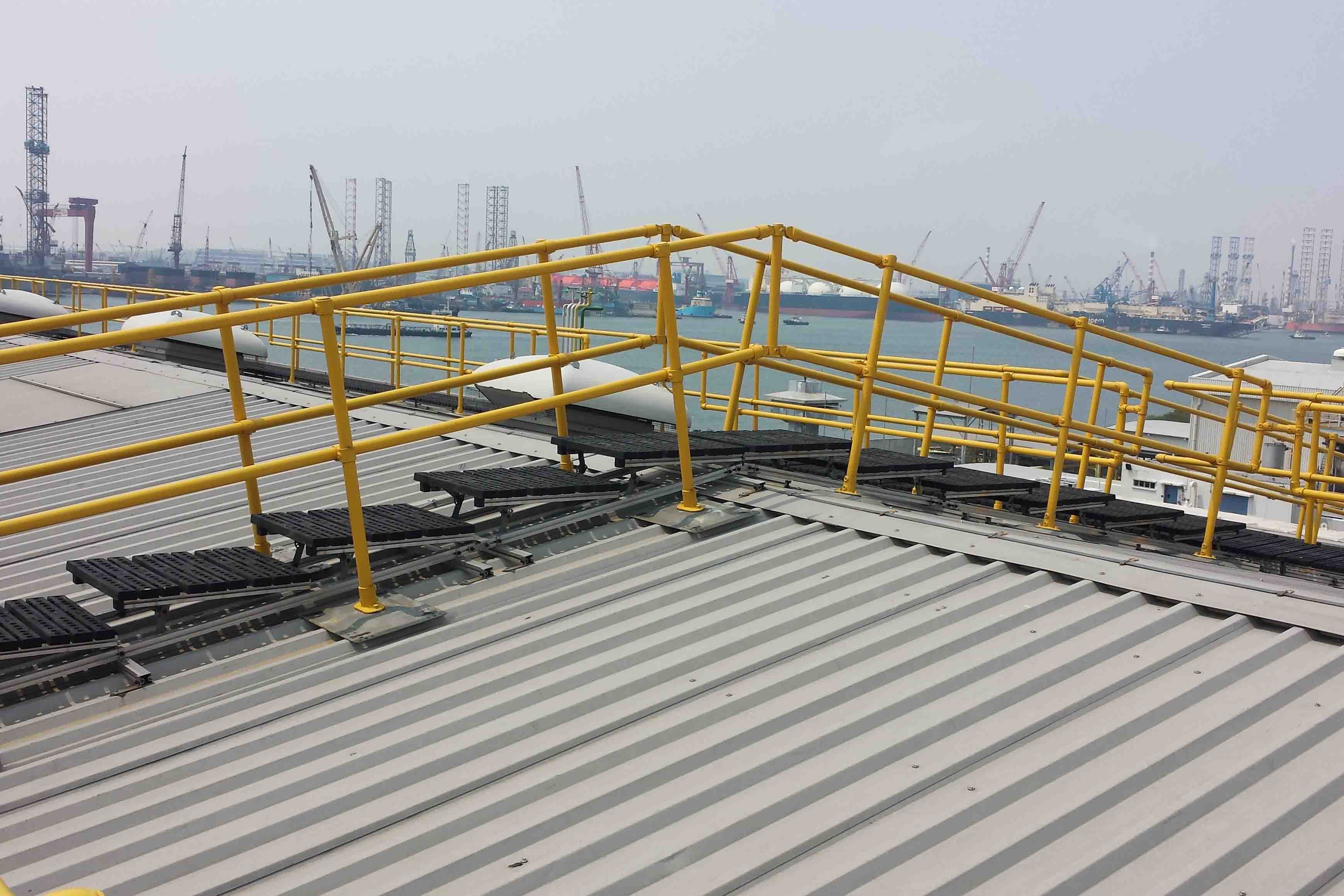 Rooftop Walkway With Both Sided Handrail