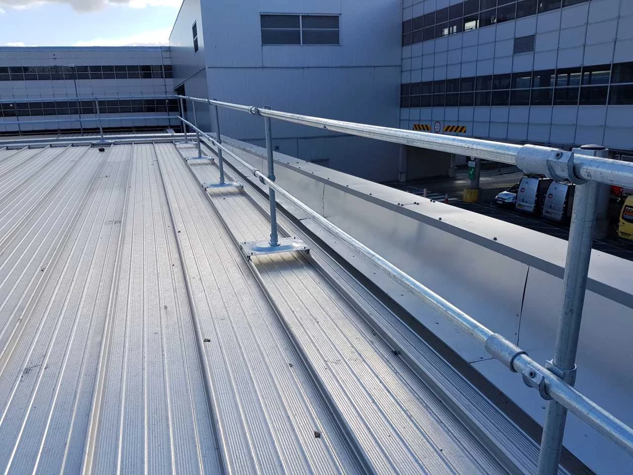 Kee Guard Rooftop Collective Fall Protection | Rooftop Guardrail for metal roofs
