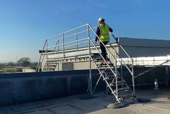 Safety Walk Rails Safety Railing and Modular Guardrail made from Slip-on Railing Fittings ...