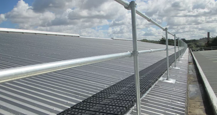 Kee Guard edge protection for metal roofs | roof fall protection | rooftop guardrail