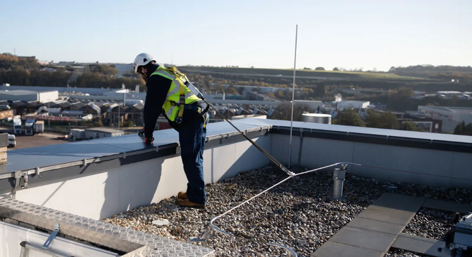 horizontal lifeline fall arrest and fall restraint system