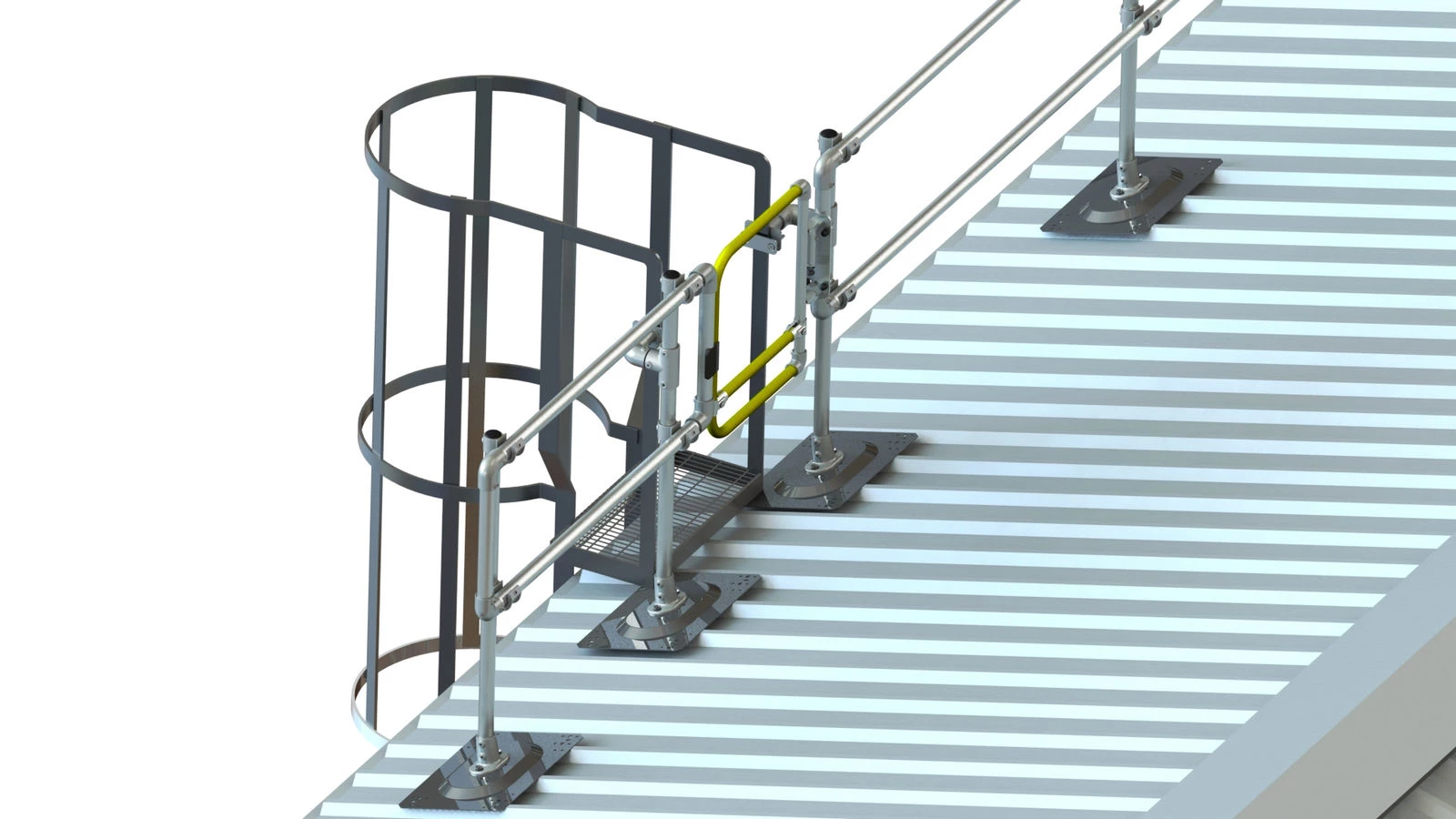 Kee Guard ladder | Kee Gate | self closing safety gate | rooftop ladder | rooftop safe access | roof edge railings system