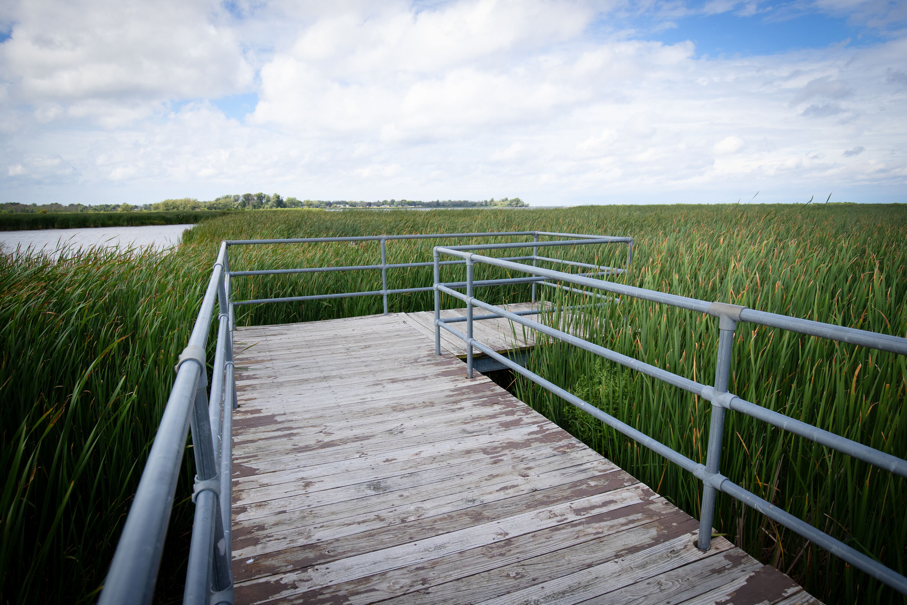 Kee Klamp railing system installed along a pedestrian walkway