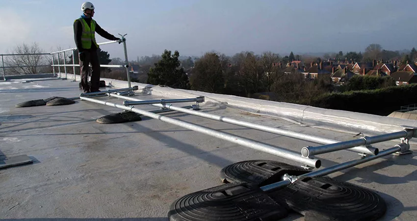 Kee Guard Rooftop Collective Fall Protection | Rooftop Folding Guardrail