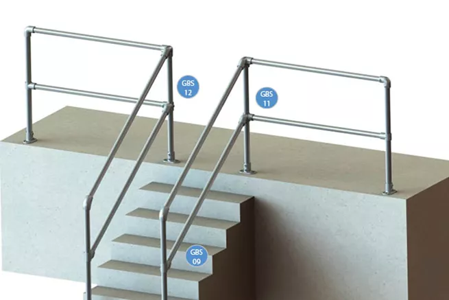 Stair handrail made from uprights